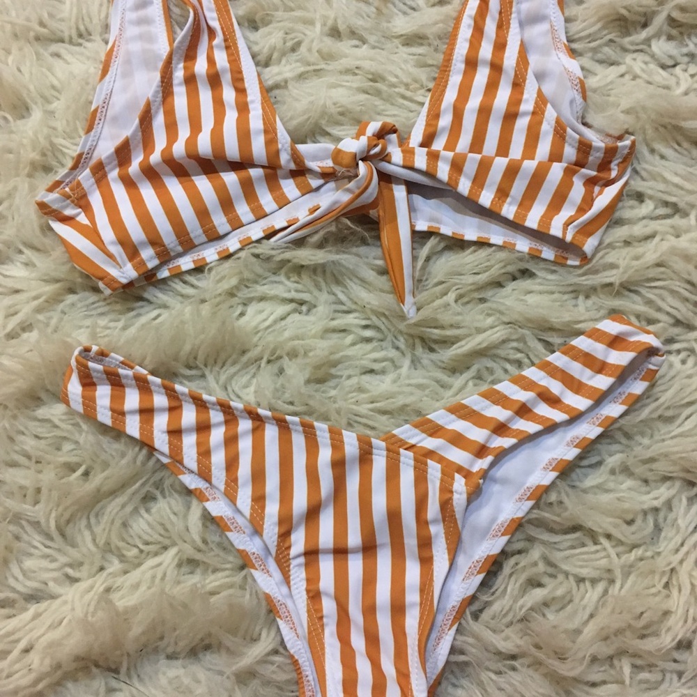 NWOT Zaful Striped Bikini